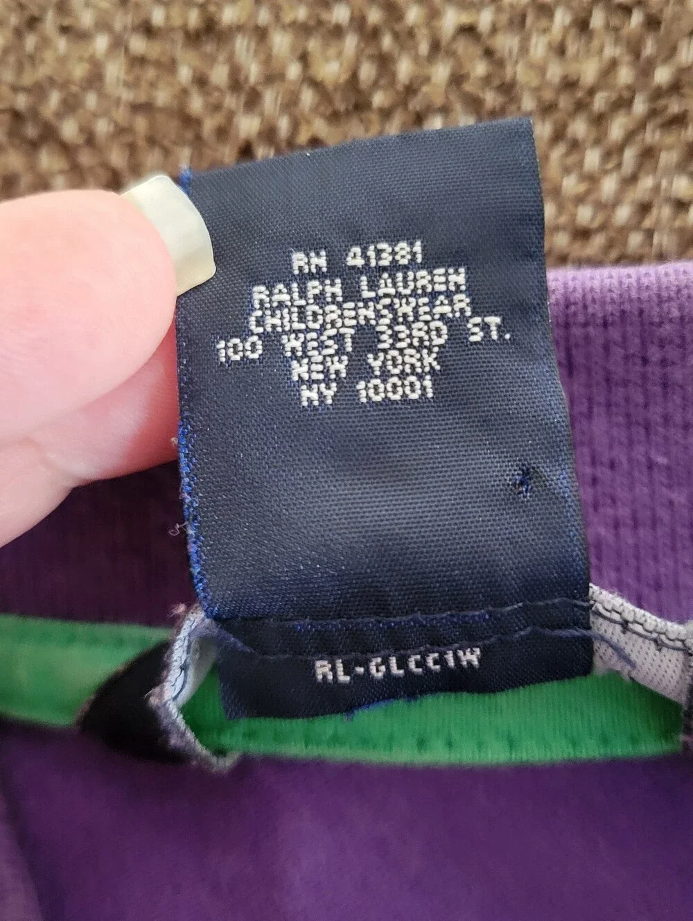 Ralph Lauren Purple Long Sleeve Polo Kids Size Medium 8/10